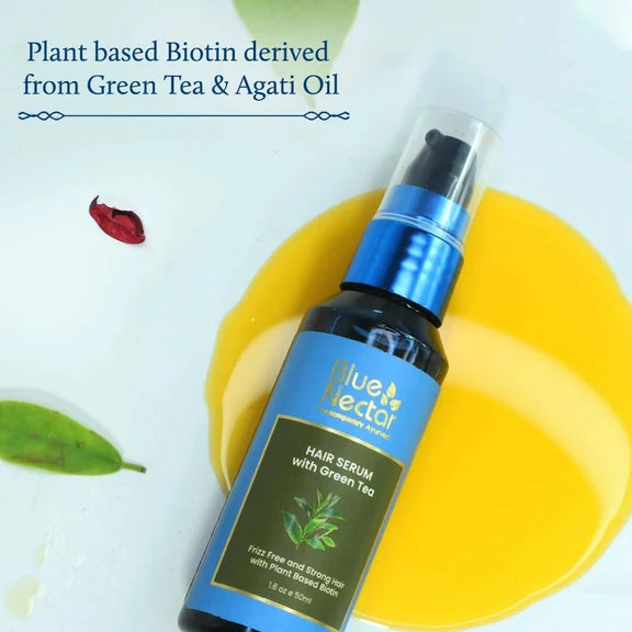 Blue Nectar Green Tea Hair Serum for Dry Frizzy Hair - 50 ml
