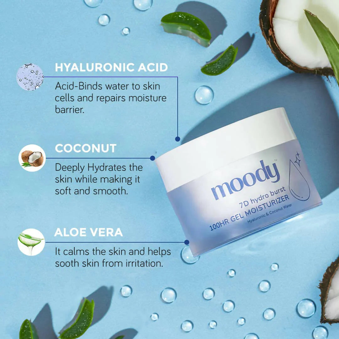 Moody 7D Hydro Burst Oil-Free Water Gel Face Moisturizer - 50 ml