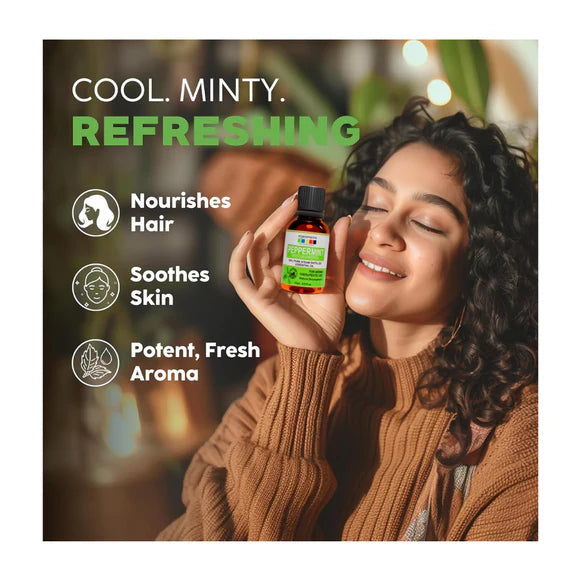 Organix Mantra Peppermint Oil for Hair - 100% Natural Peppermint Essential Oil - 15 ml