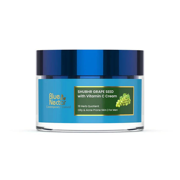 Blue Nectar Vitamin C Face Moisturizer for Oily & Acne Prone Skin with Grapeseed For Men - 50 gm