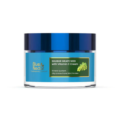 Blue Nectar Vitamin C Face Moisturizer for Oily & Acne Prone Skin with Grapeseed For Men - 50 gm