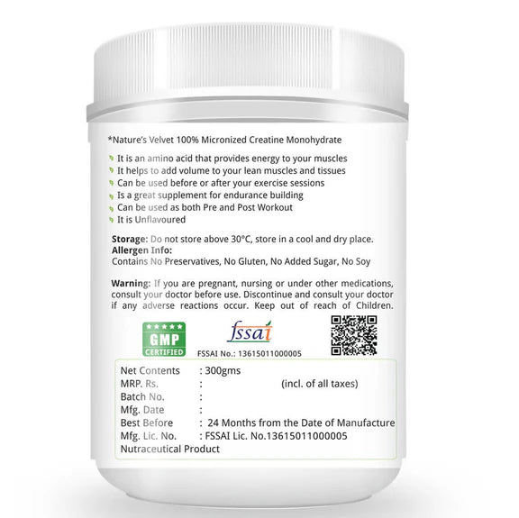 Nature's Velvet Creatine Powder - 300 gm