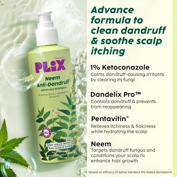 PLIX The Plant Fix Neem Anti-Dandruff Advanced Kit - Shampoo + Serum - Kit
