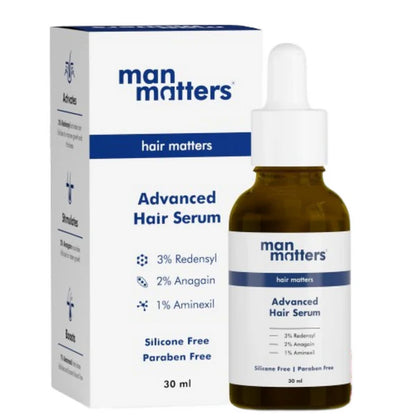 Man Matters Advanced Hair Serum With 3% Redensyl, 2% Anagain & 1% Aminexil, Rosemary Leaf Extract - 30 ml