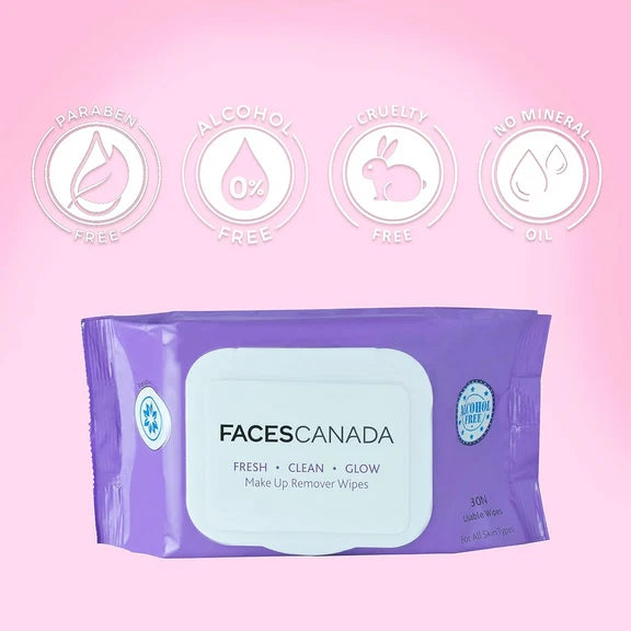 Faces Canada Fresh Clean Glow Makeup Remover Face Wipes - 30 Pieces