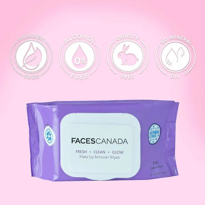 Faces Canada Fresh Clean Glow Makeup Remover Face Wipes - 30 Pieces