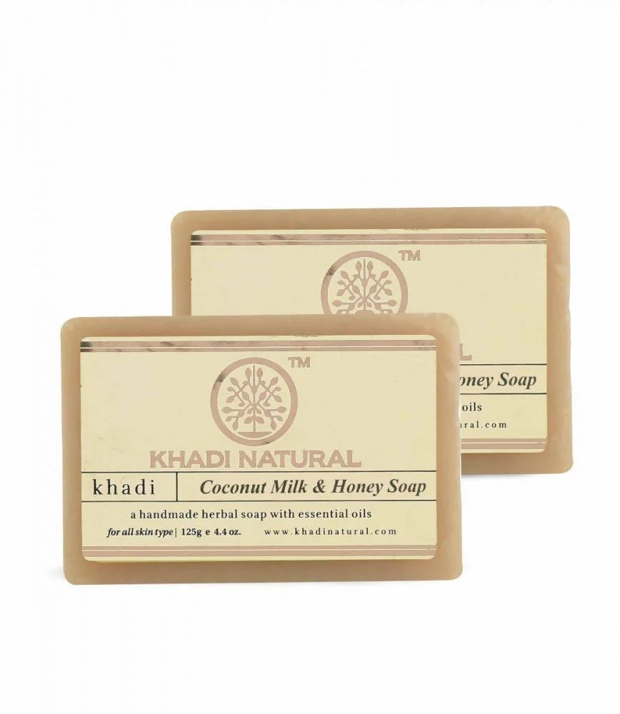 Khadi Natural Coconut Milk & Honey Soap - 125 gm - Pack of 2