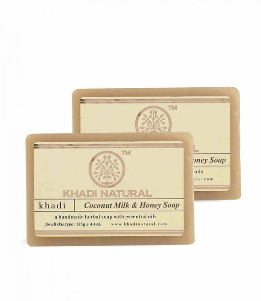 Khadi Natural Coconut Milk & Honey Soap - 125 gm - Pack of 2