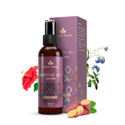 Avimee Herbal Hairtone AG 1 Scalp Spray For Grey Hair With Indigo, Henna, Beet Root and Hibiscus Extracts -