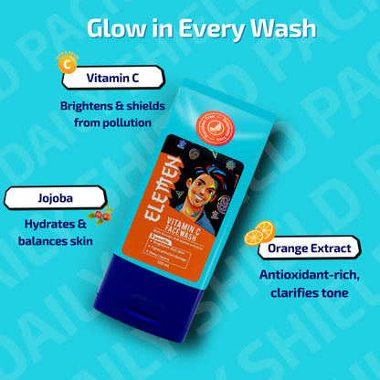 Elemen Daily Shield Pack: Facewash + Moisturiser + Sunscreen - combo