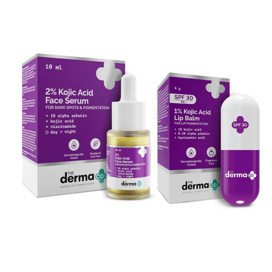 The Derma Co 2% Kojic Acid Face Serum & 1% Kojic Acid Lip Balm