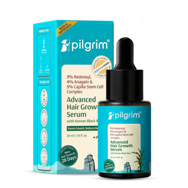 Pilgrim 3% Redensyl + 4% Anagain Advanced Hair Growth Serum with Korean Black Rice - 30 ml - pack of 1
