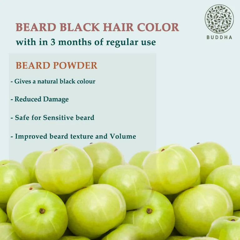 Buddha Natural Beard & Moustache Black Color - 50 gm