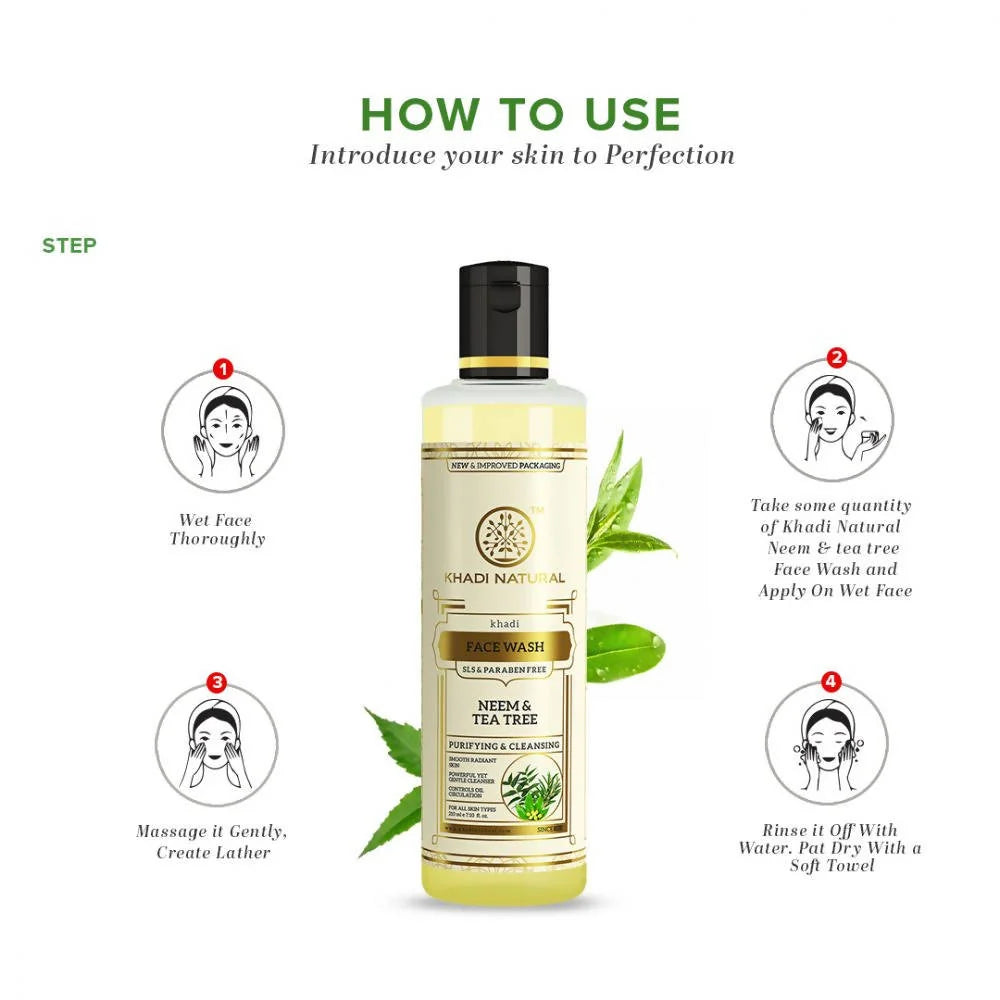 Khadi Natural Neem & Teatree Face Wash - 210 ml