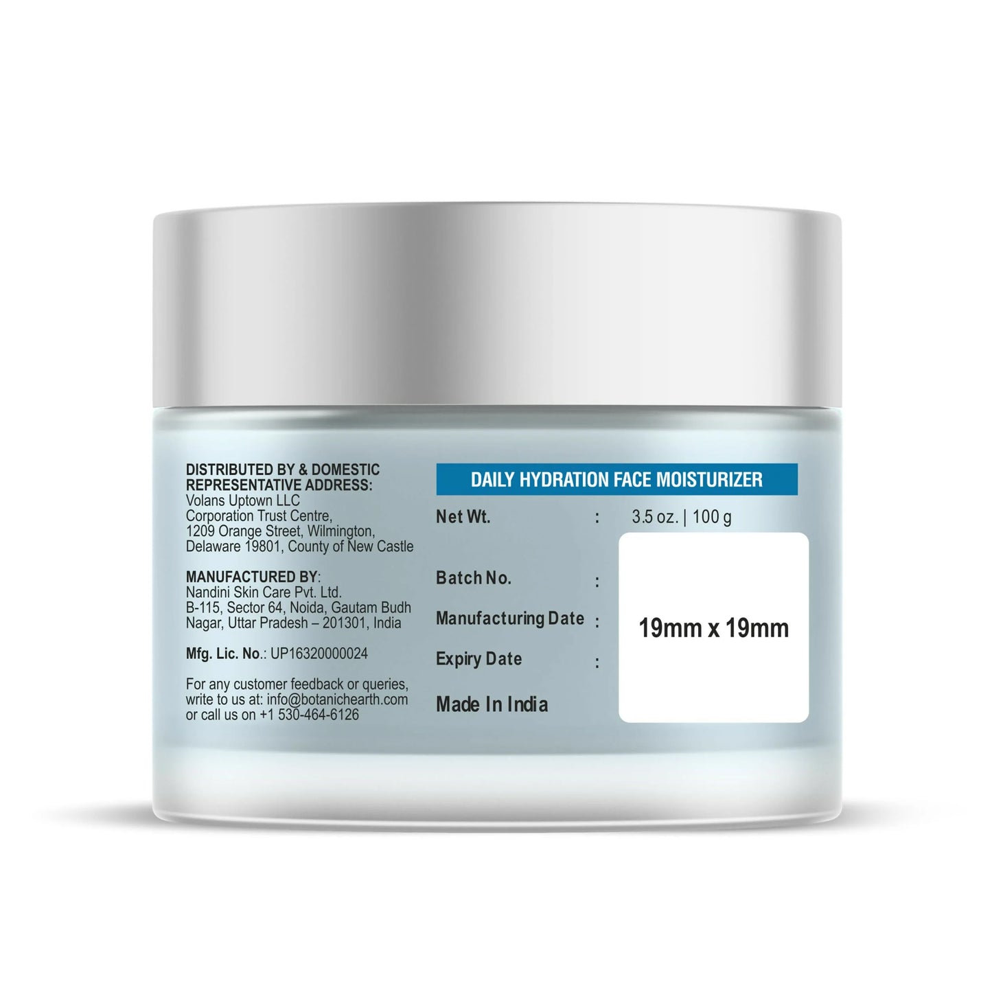 Botanic Hearth Daily Hydration Moisturizer for Face with Hyaluronic Acid & Green Tea Extract - 100 gm