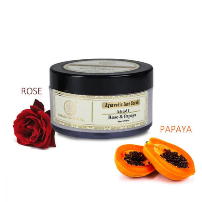 Khadi Natural Rose & Papaya Ayurvedic Face Scrub - 50 gm