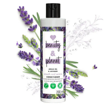 Love Beauty And Planet Argan Oil And Lavender Anti Frizz Shampoo Conditioner & Hair Serum Combo - combo