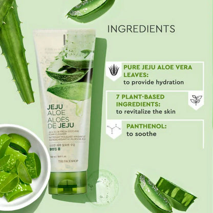 The Face Shop Jeju Aloe Fresh Soothing Foam Cleanser - 150 ml
