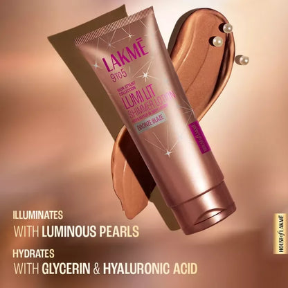 Lakme Lumi Lit Lotion Body Highlighter & Strobe Cream - Bronze - 100 ml