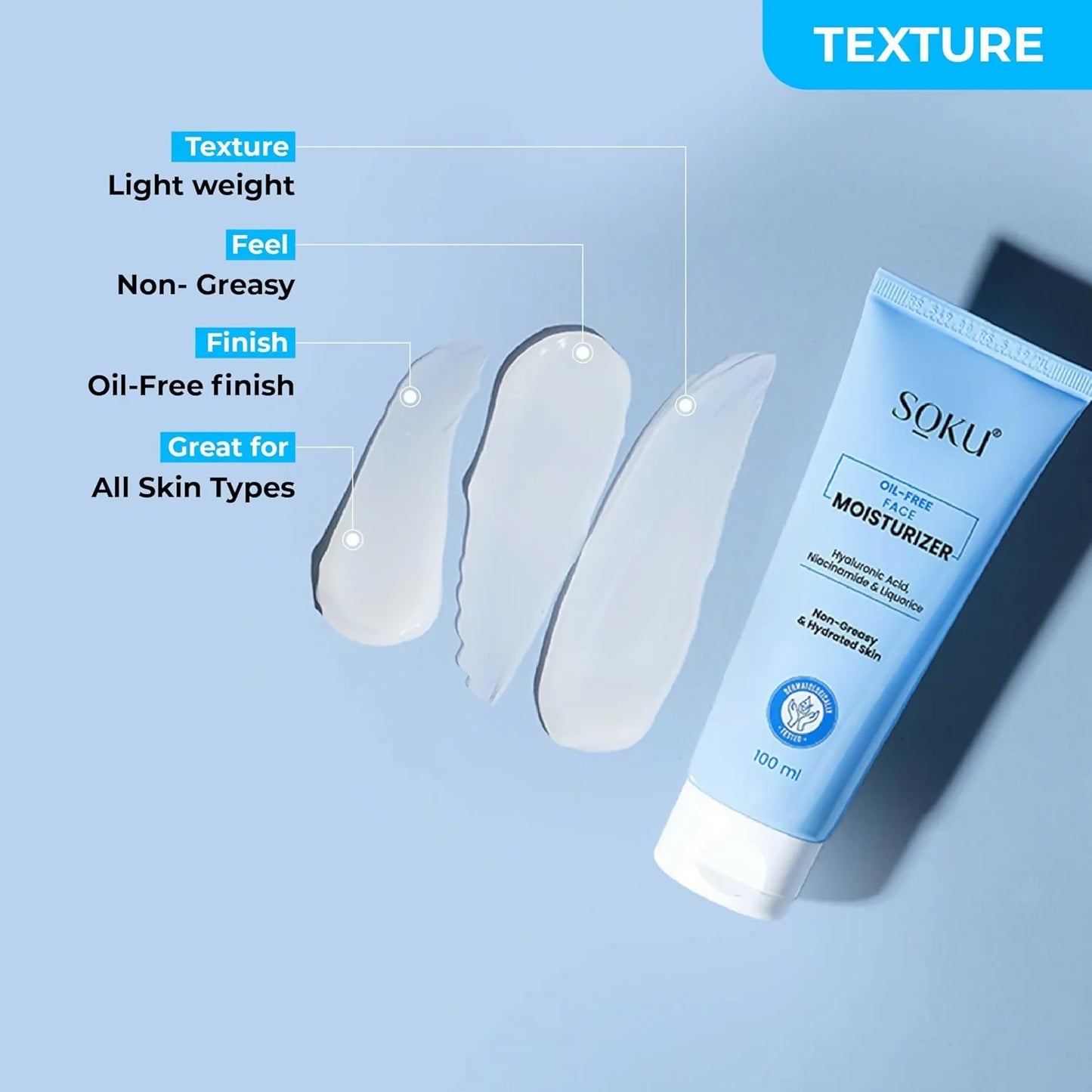 SOKU Oil Free Face Moisturizer Cream - 100 ml