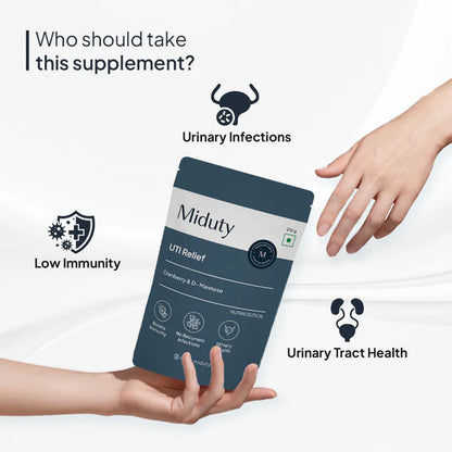 Miduty by Palak Notes UTI Relief with D-Mannose And Cranberry-Vanilla Flavor - 210 gm