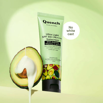 Quench Vitamin E Ultra Light SPF 50+ PA++++ Sunscreen for Glowing Skin - Korean Skincare - 50 ml