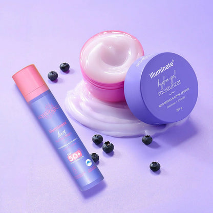 Aqualogica Skin Illuminate Duo With Illuminate Sunscreen And Hydra Gel Moisturizer - combo