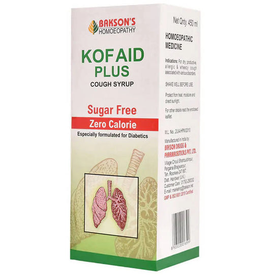 Bakson's Homeopathy Kof Aid Plus Syrup Sugar Free