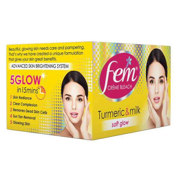 Fem Fairness (Turmeric&Milk) Creme Bleach - 24 gm