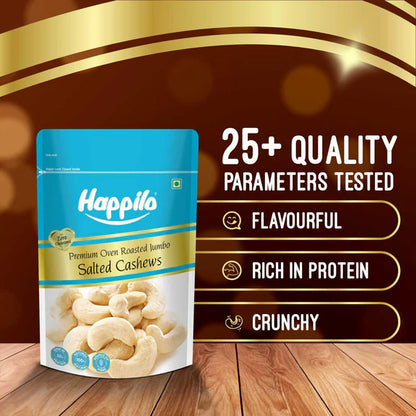 Happilo Premium Roasted and Salted Cashews/Kaju - 200 gm