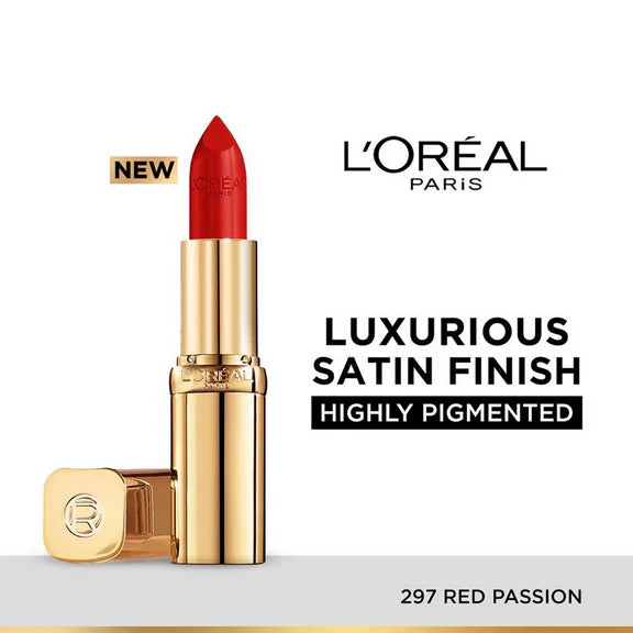 L'Oreal Paris Color Riche Satin Lipstick - 297 Red Passion - 4.3 gm