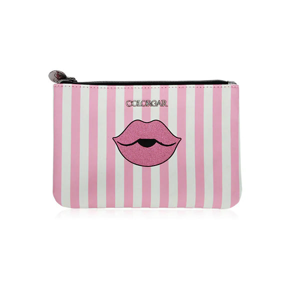 Colorbar Pouch Lips & Lashes Flat Pouches (Set Of Two) - White+Blush Pink - Combo