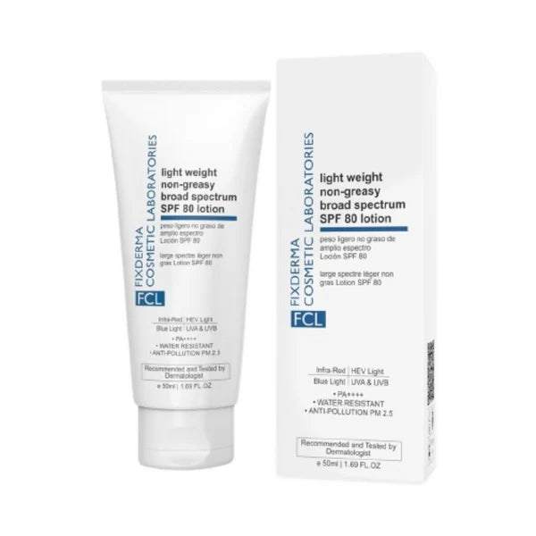FCL Light Weight Non-Greasy Broad Spectrum SPF 80 Lotion - 50 ml
