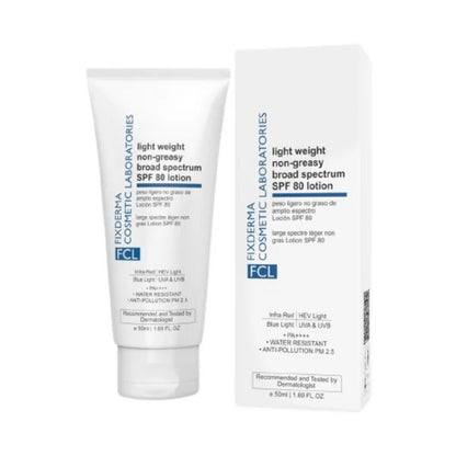FCL Light Weight Non-Greasy Broad Spectrum SPF 80 Lotion - 50 ml