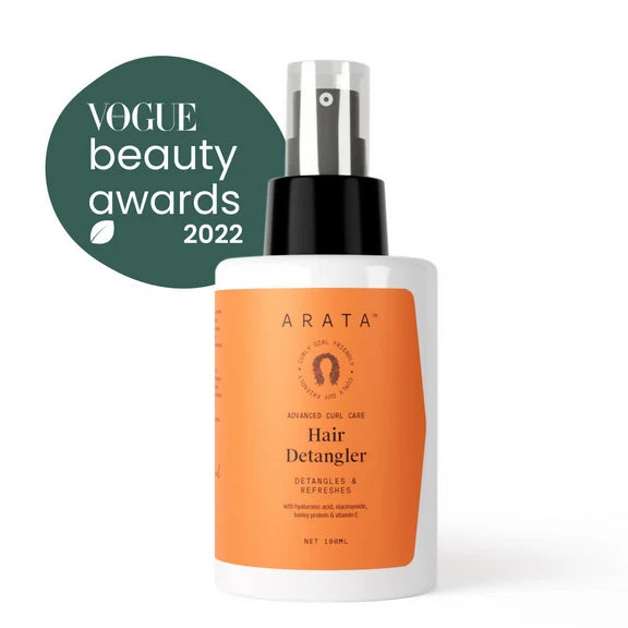 Arata Curl Hair Detangler With Hyaluronic Acid, Niacinamide - Detangles & Strengthens Curls - 100 ml