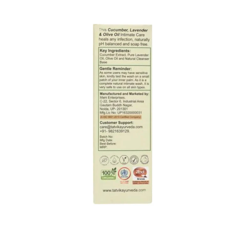 Tatvik Ayurveda Swacha Intimate Care Her (Cucumber, Lavender & Olive Oil) - 100 ml