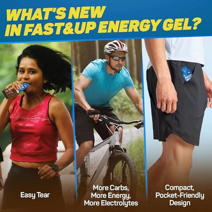 Fast&Up Energy Gel-Chocolate Bourborn Flavour - 39 gm - Pack of 6