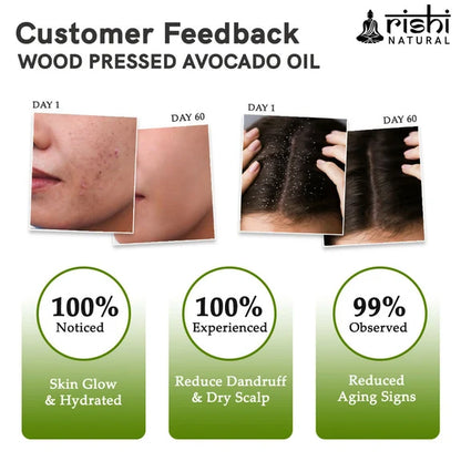 Rishi Natural Avocado Oil Wood Pressed 100% Pure Healthy skin And Hair - 150 ml
