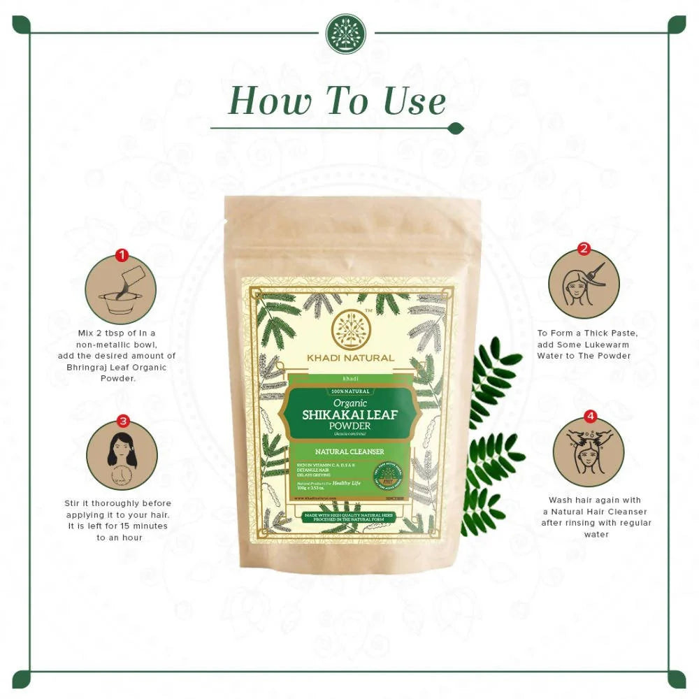 Khadi Natural Organic Shikakai Leaf Powder - 100 gm