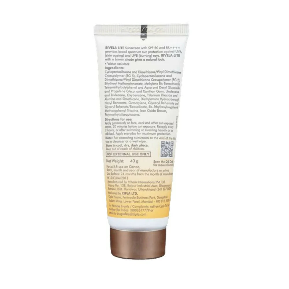 Rivela Lite Weightless Mousse Broad Spectrum UVA/UVB Sunscreen, Bronze SPF 50+ - 40 gm