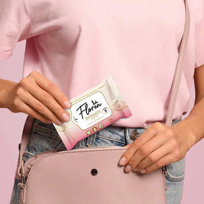 Floren Basil Intimate Wipes - 10 wipes - Pack of 3