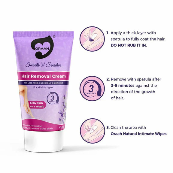 Oraah Smooth n Sensitive Hair Removal Cream - 50 gm
