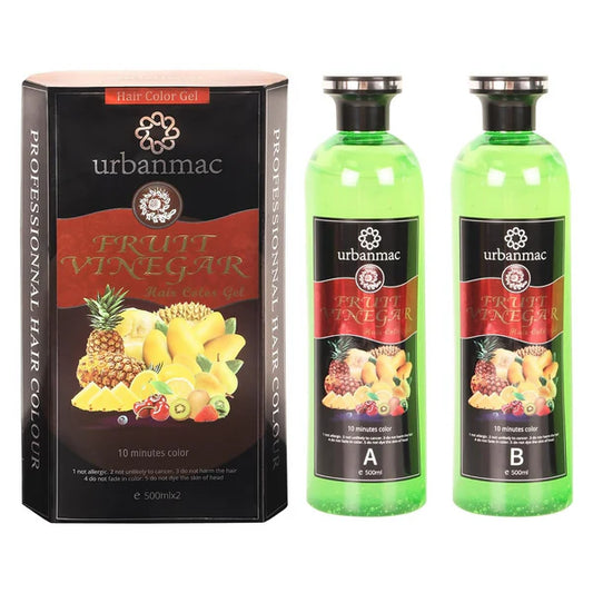 Urbanmac Fruit Vinegar Gel Hair Color Natural Hair Color Dye For Black - 500 ml - Pack of 2