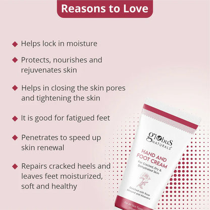 Globus Naturals Nourishing Hand & Foot Cream, On The Go Hydration - 100 gm