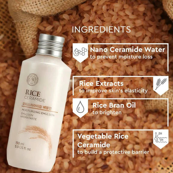 The Face Shop Rice & Ceramide Moisturizing Emulsion - Korean Skincare - 150 ml