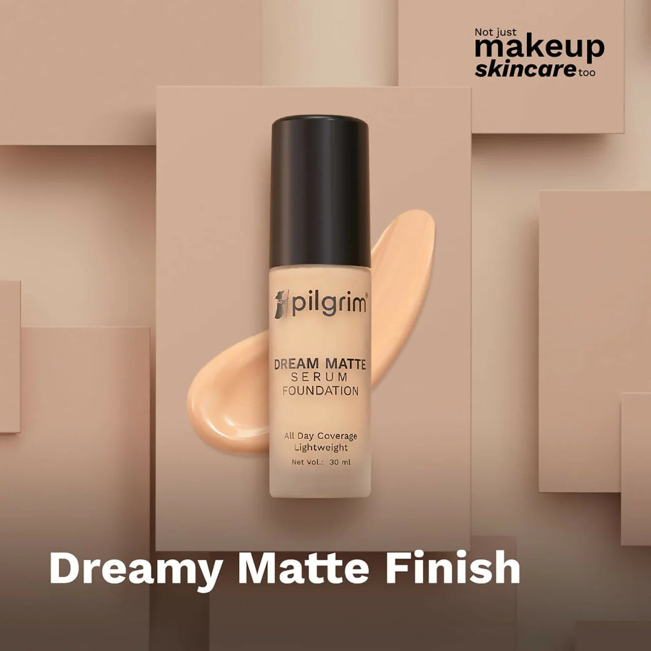 Pilgrim Dream Matte Serum Foundation With Matte & Poreless All Day Coverage Lightweight - Golden BeigePilgrim Dream Matte Serum Foundation With Matte & Poreless All Day Coverage Lightweight - Golden Beige