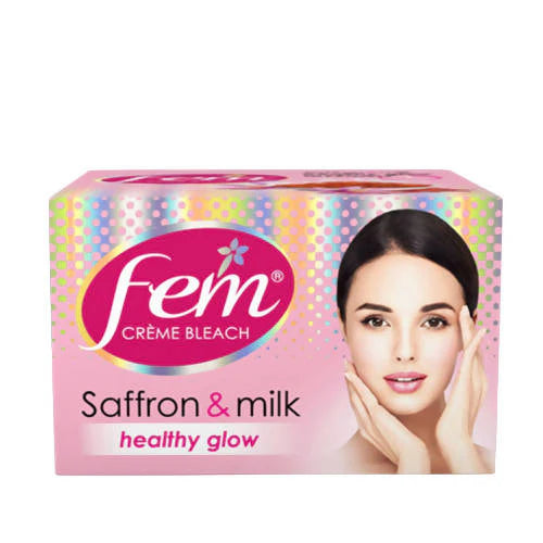 Fem Saffron & Milk Healthy Glow Creme Bleach - 64 gm