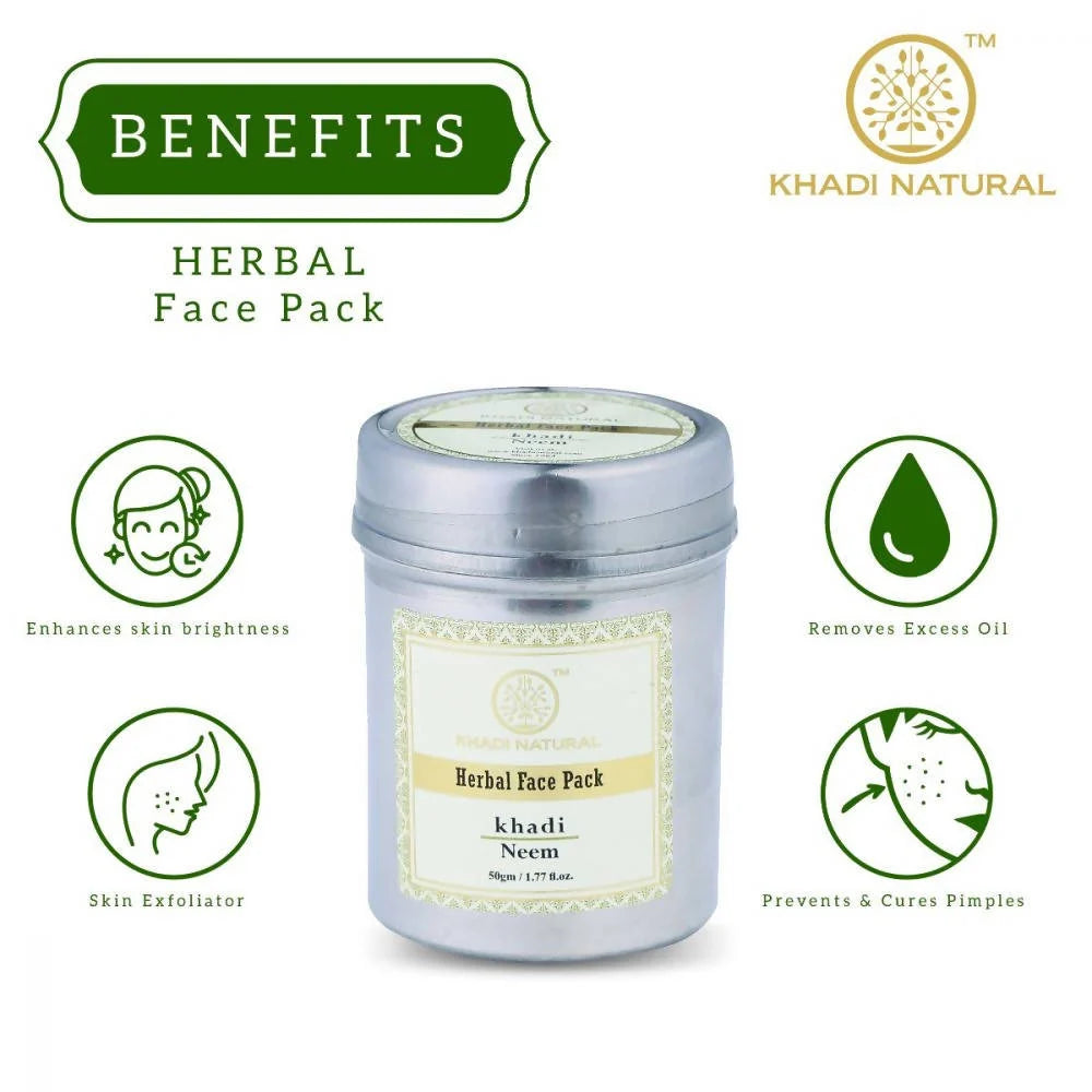 Khadi Natural Neem Herbal Face Pack - 50 gm - Pack of 2