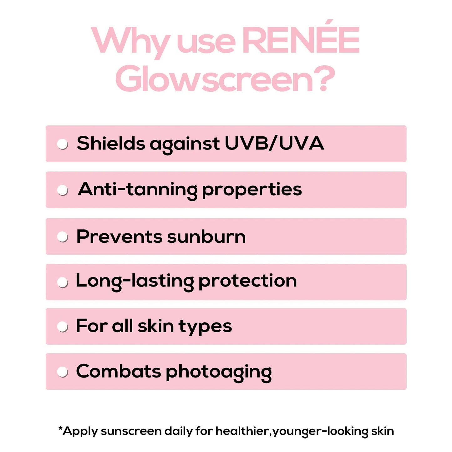 Renee Glowscreen Spf 50 Sunscreen Spray PA++++ Lightweight, Non Greasy & Quick Absorbing - 50 ml