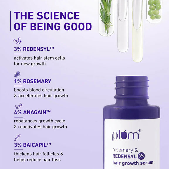 Plum Rosemary & 3% Redensyl Hair Growth Serum - 30 ml